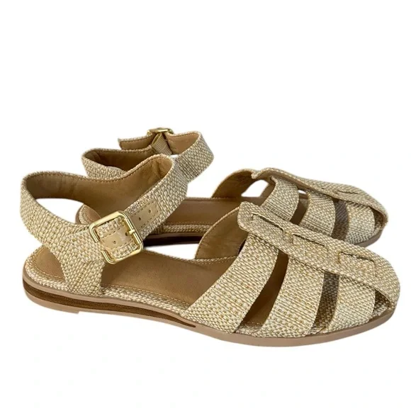 Crown Vintage Trixis Beige Sandal Women’s 9 Fisherman - Picture 3 of 11